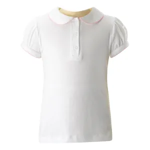 RACHEL RILEY~ Picot trim polo shirt