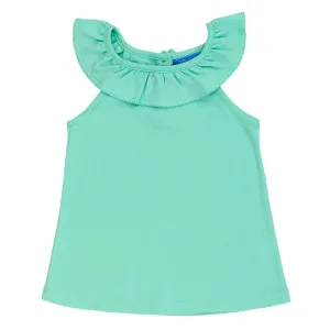 Ruffle Collar Top - Seaglass