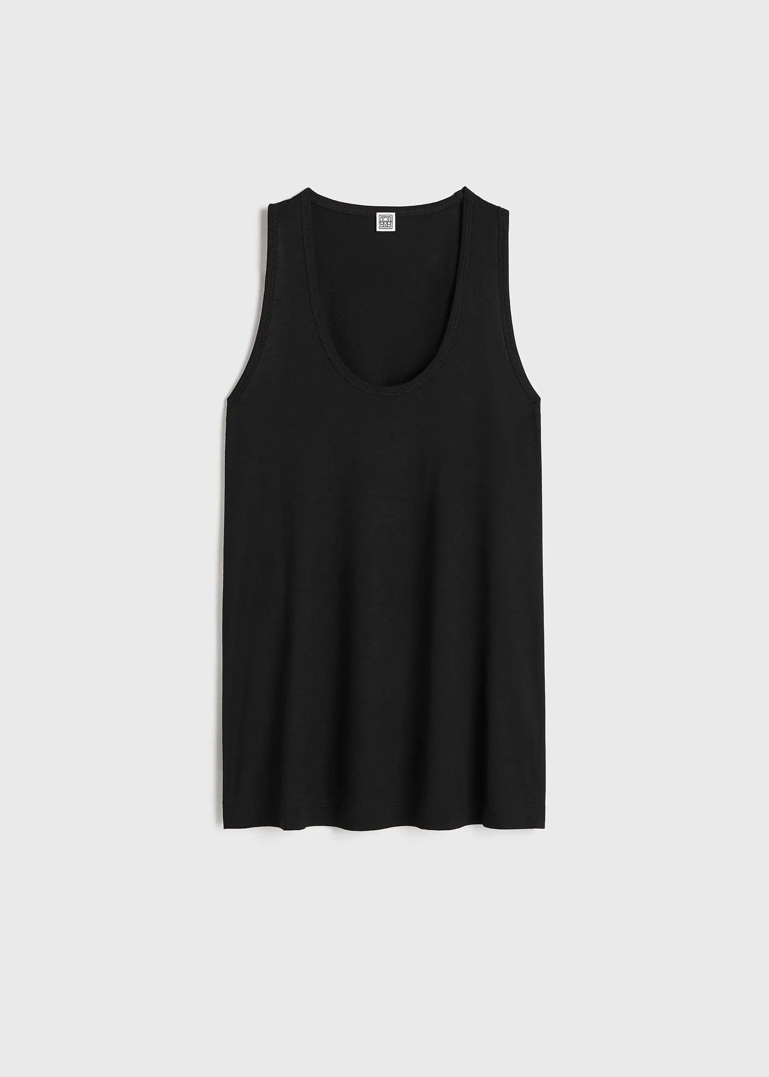 Scoop-neck jersey top black