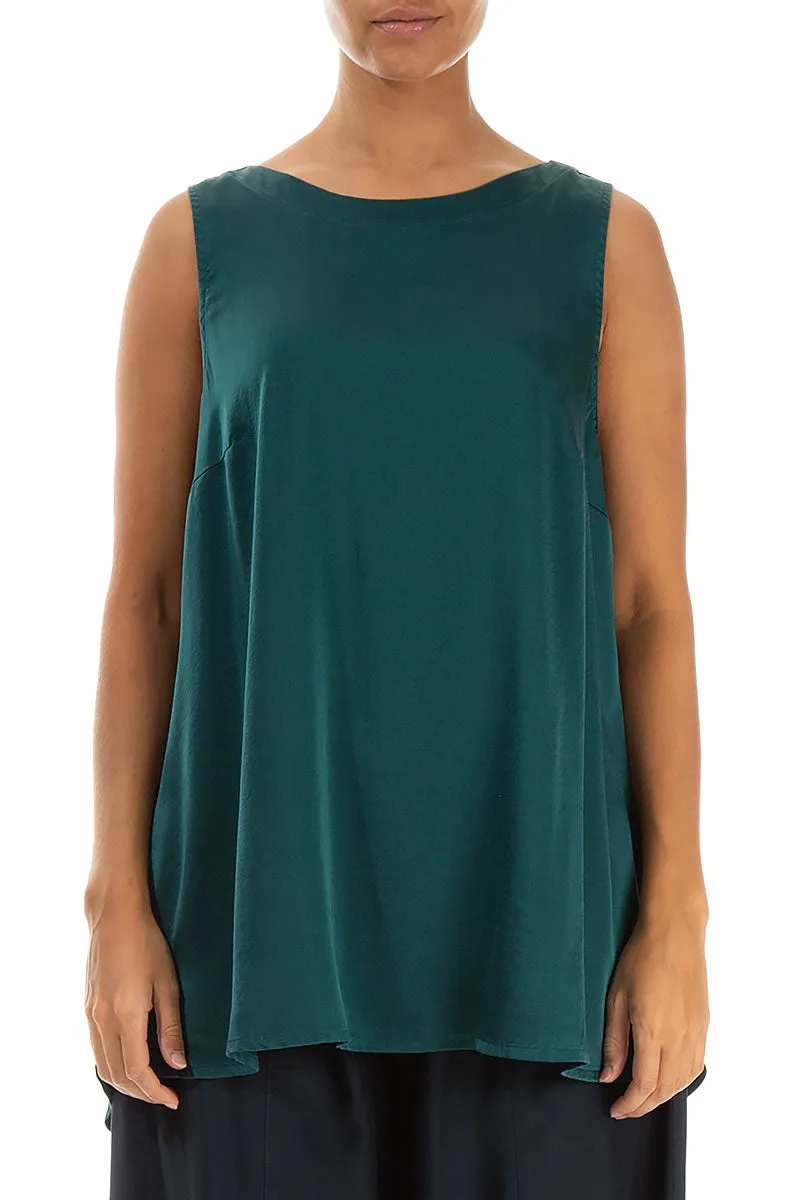 Sleeveless Emerald Silk Top