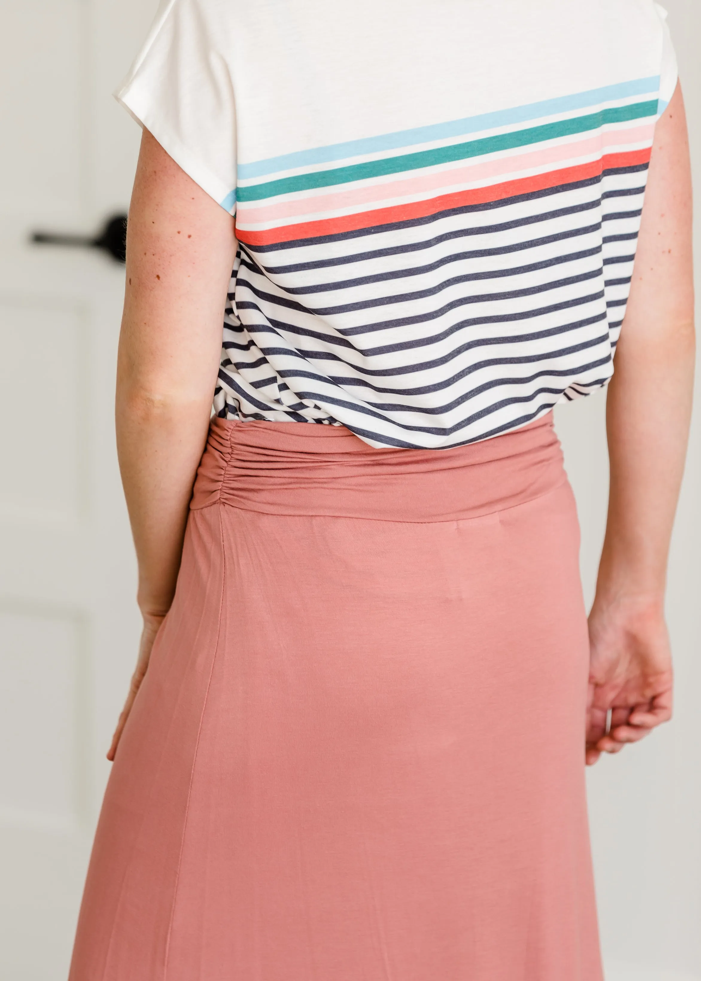 Stretchy Mauve Long Maxi Skirt - FINAL SALE