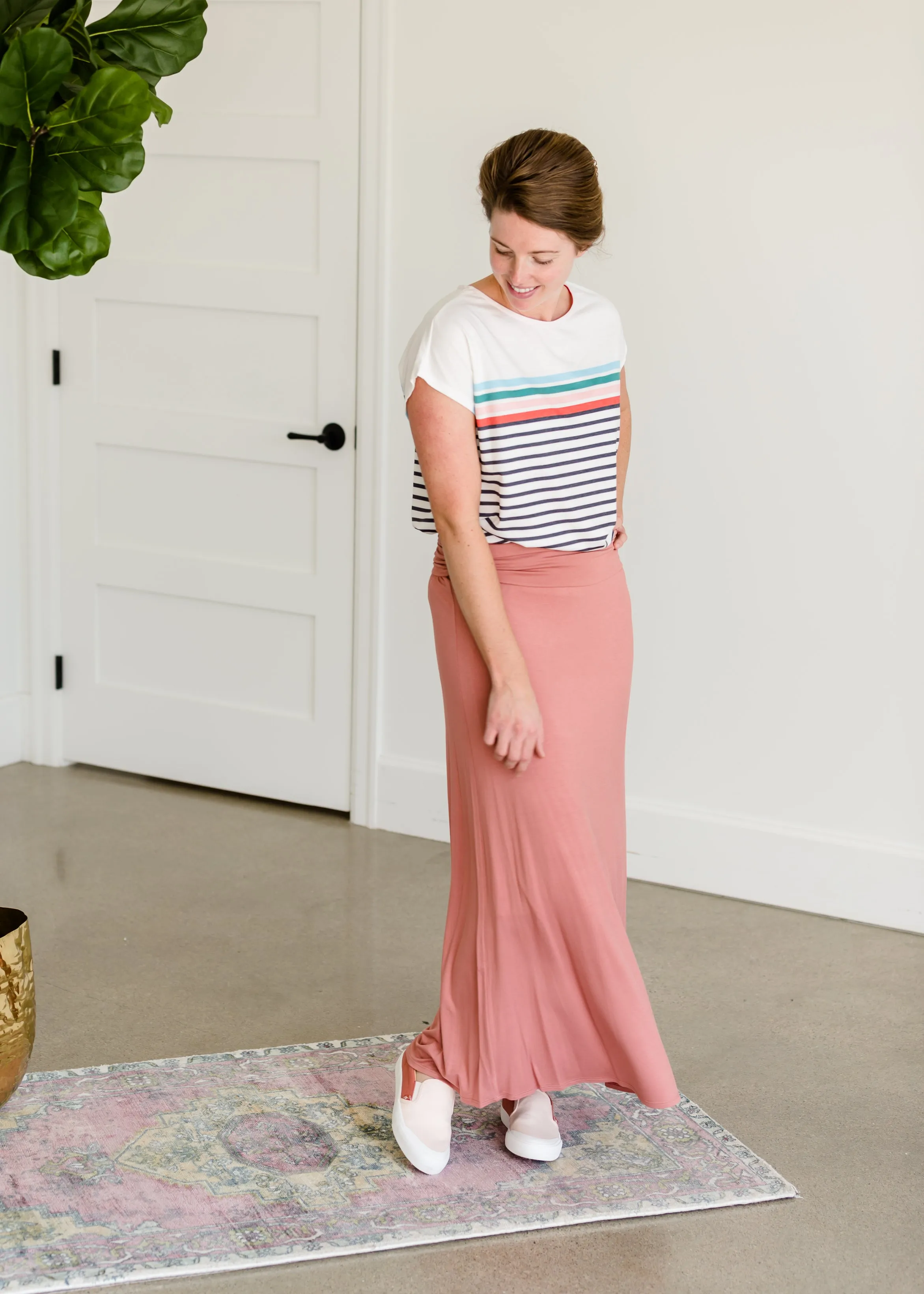 Stretchy Mauve Long Maxi Skirt - FINAL SALE