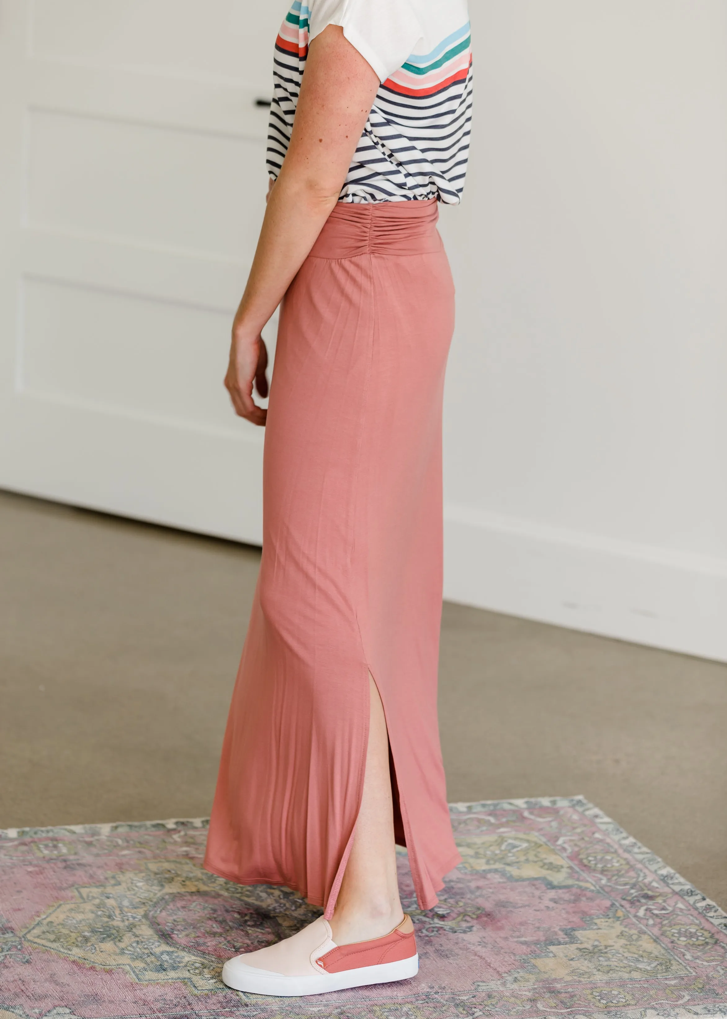 Stretchy Mauve Long Maxi Skirt - FINAL SALE