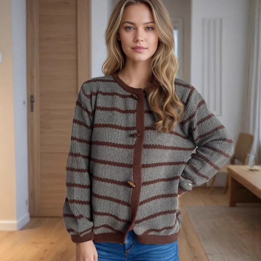 Striped Jumper with Button Details