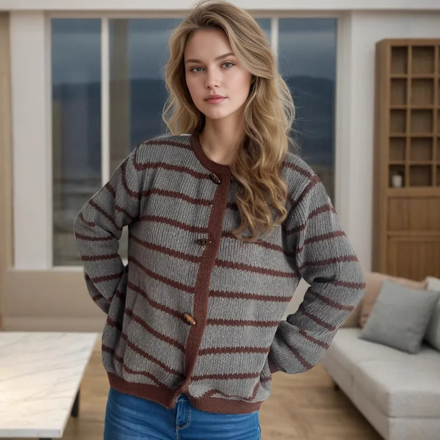 Striped Jumper with Button Details