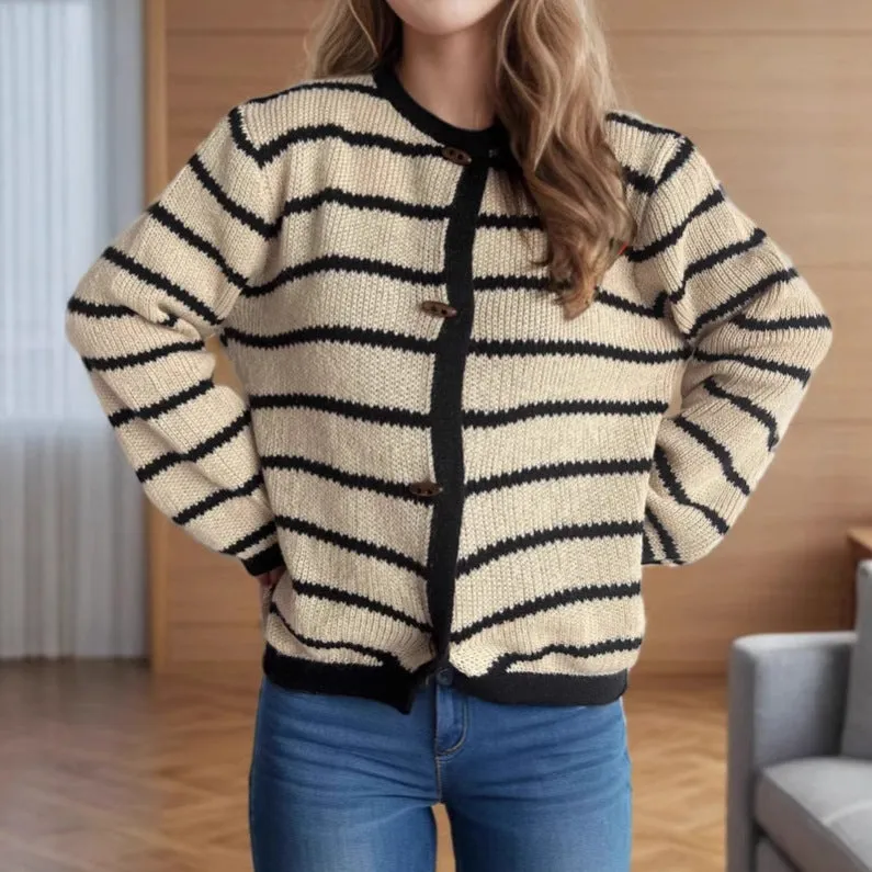 Striped Jumper with Button Details