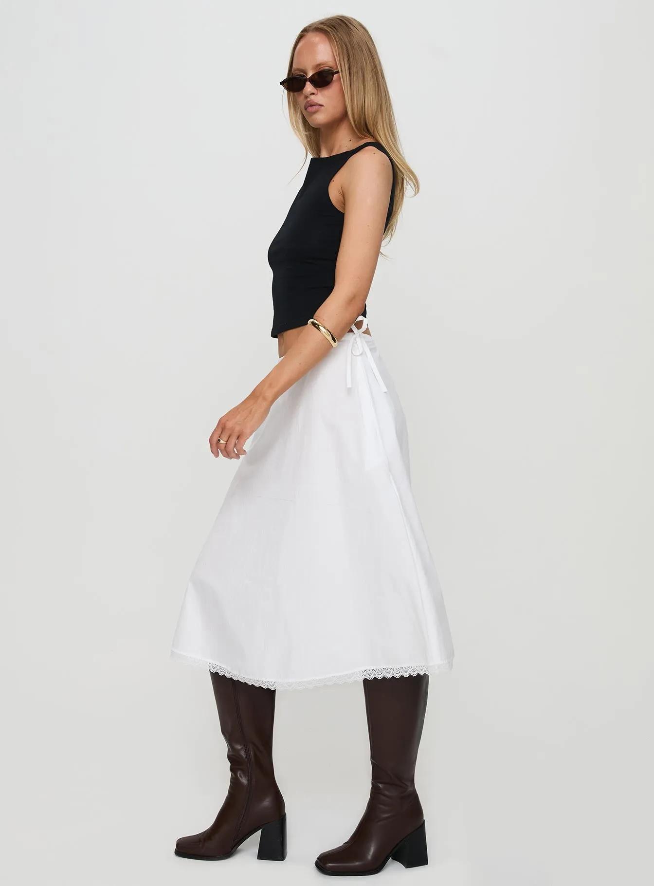 Taka Midi Skirt White