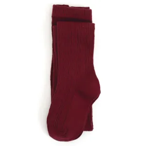 The Little Stocking Co - Cable Knit Tights - Burgundy