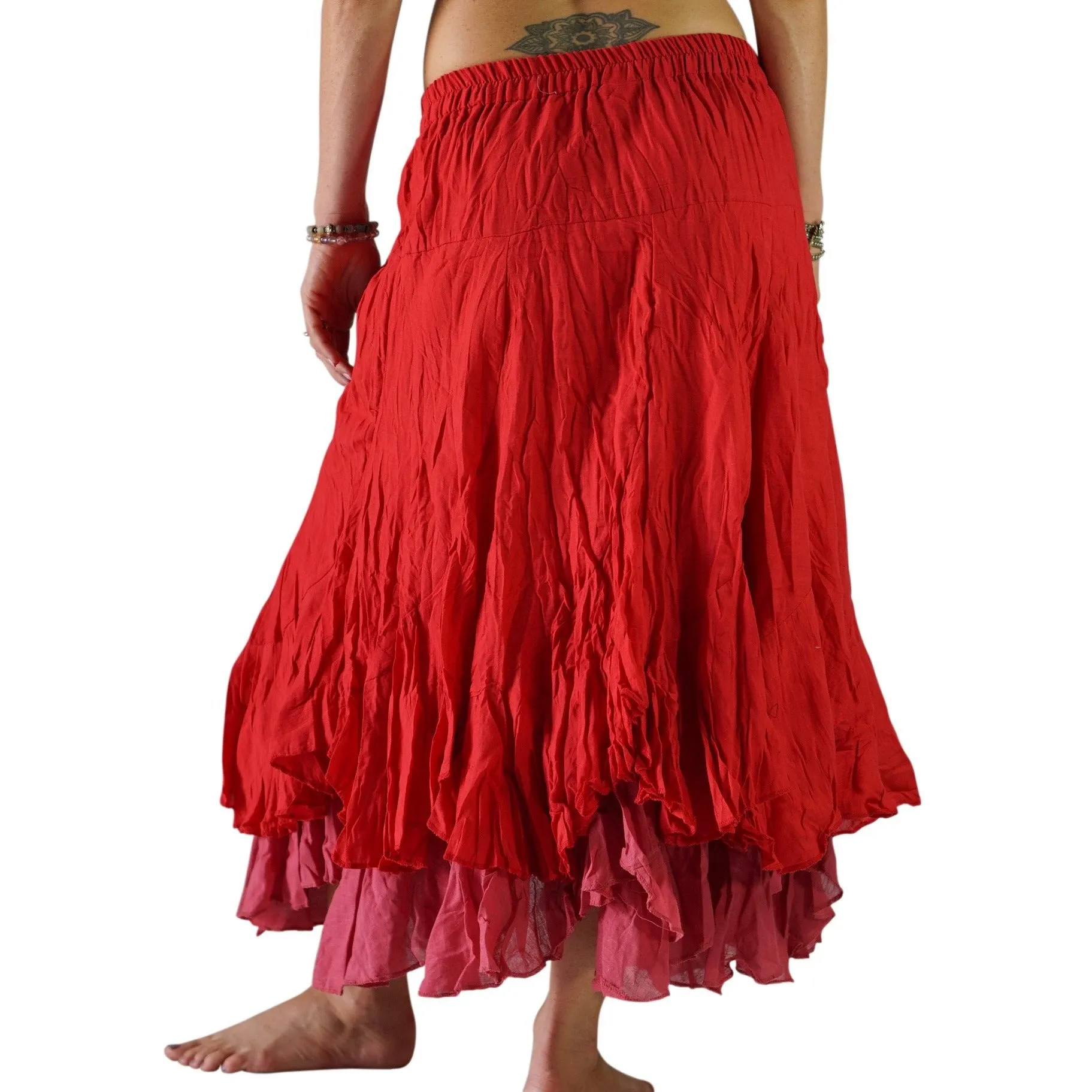 'Two Layer' Renaissance Fairy Skirt - Red