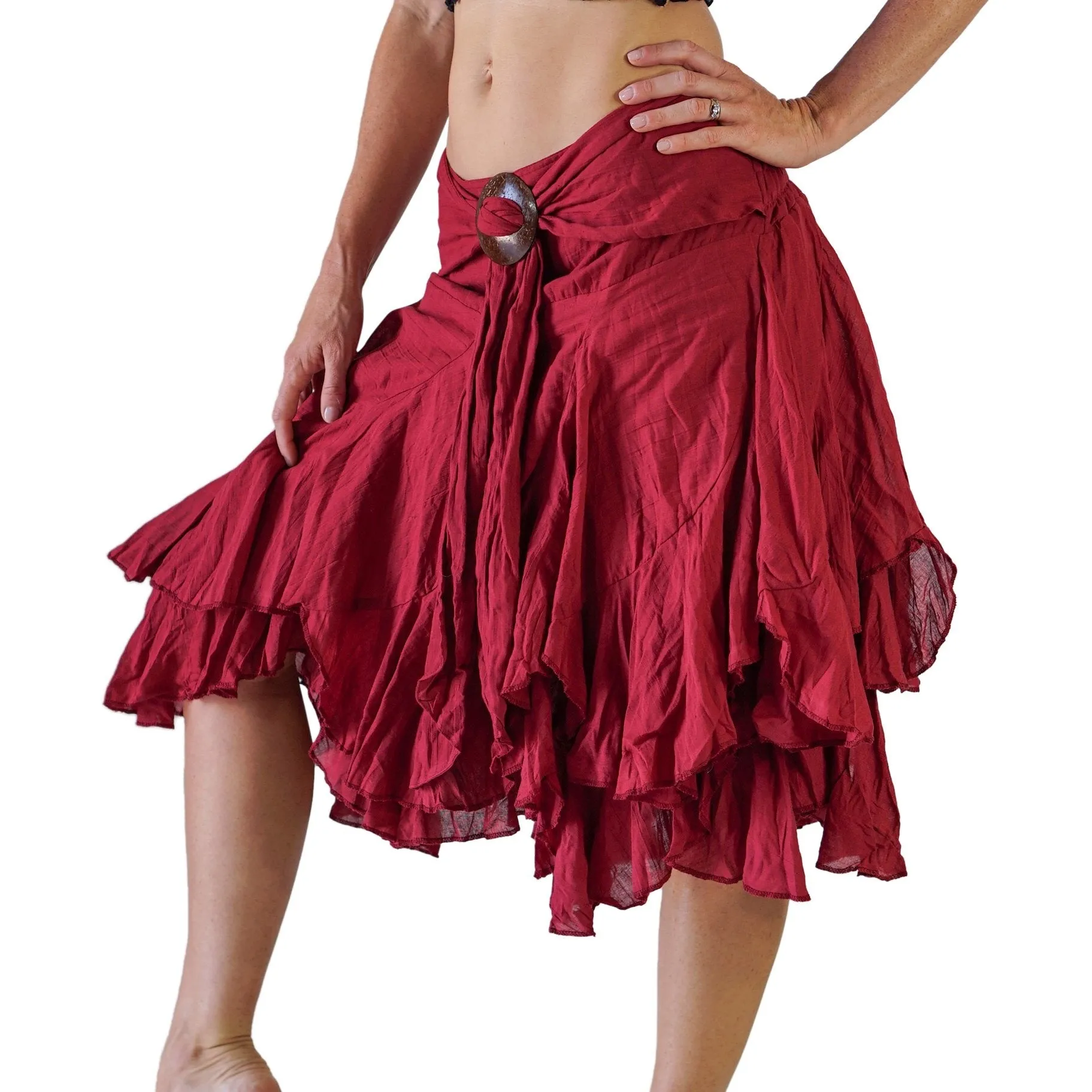 'Willow' Pirate Skirt - Maroon