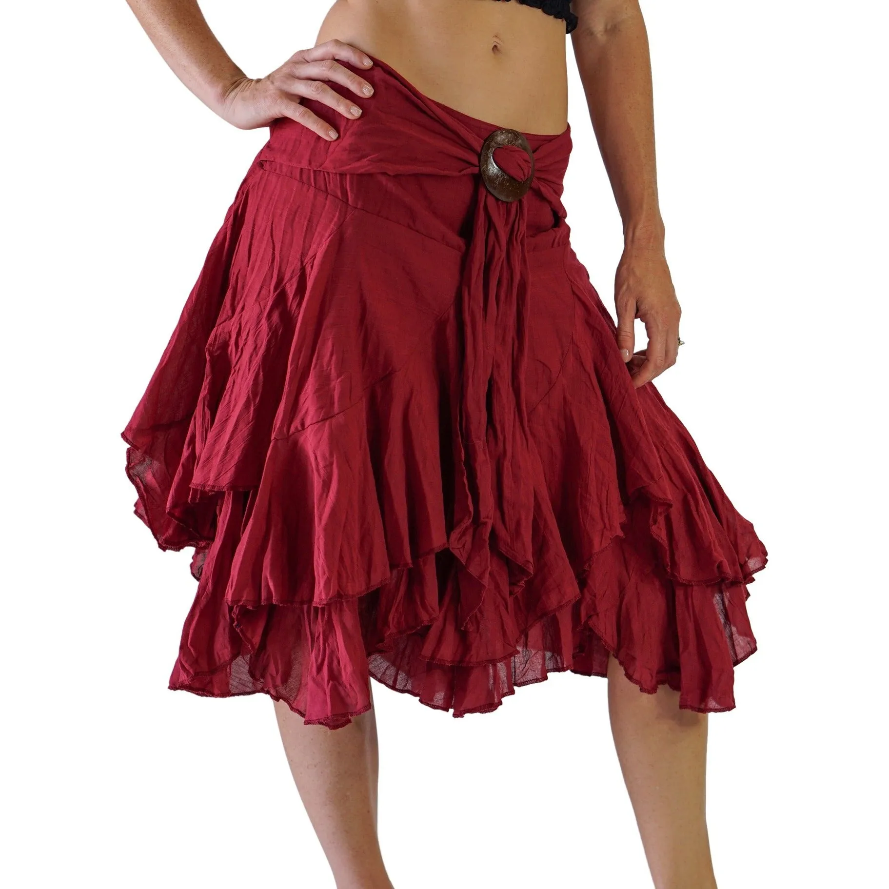 'Willow' Pirate Skirt - Maroon