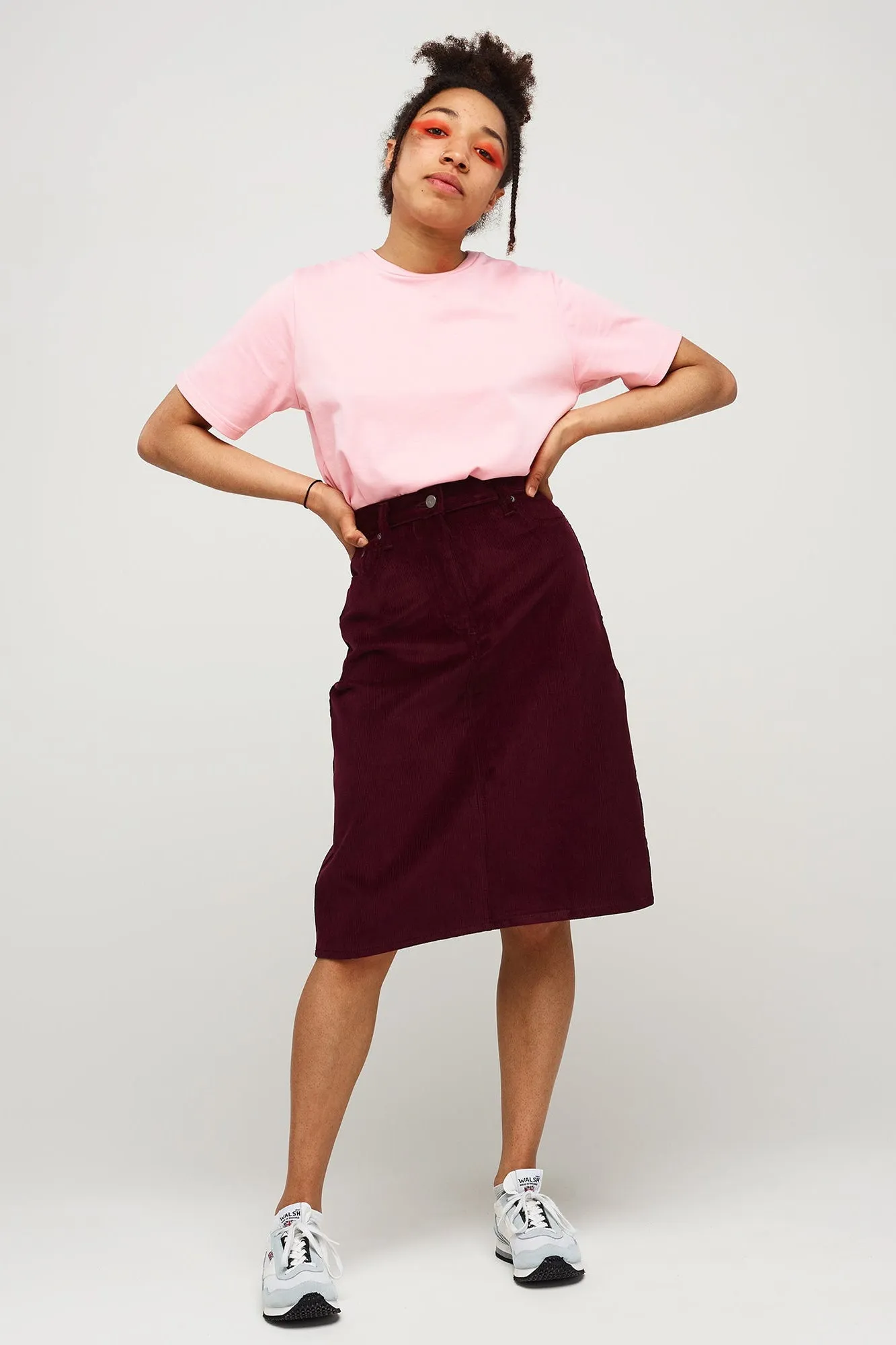 Women's Cord Jean Skirt Plum