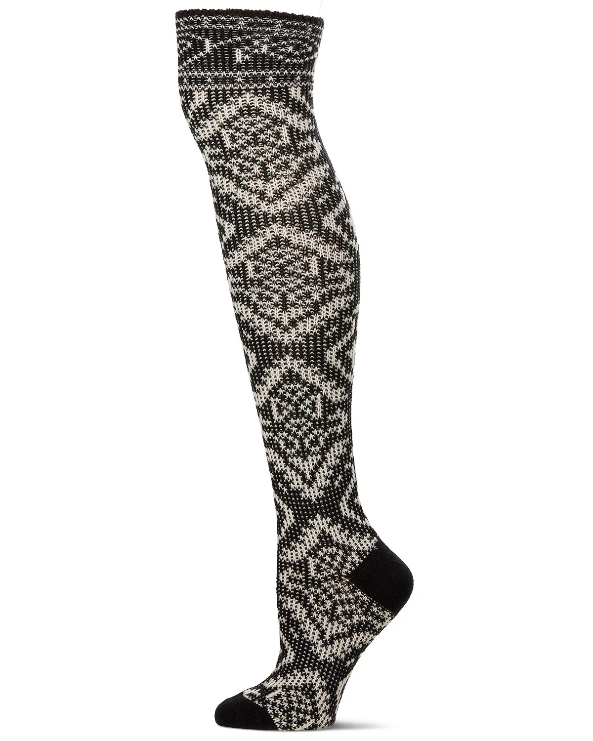 Women's Damask Acrylic and Wool Blend Over The Knee Socks