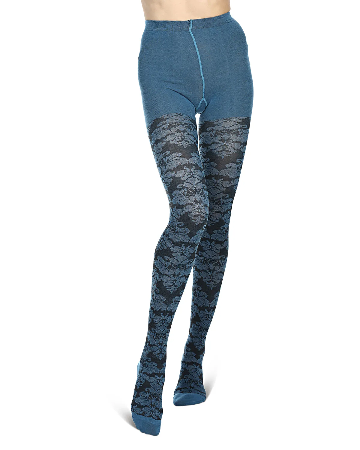 Women's Floral Paisley Patterned Sweater Tights