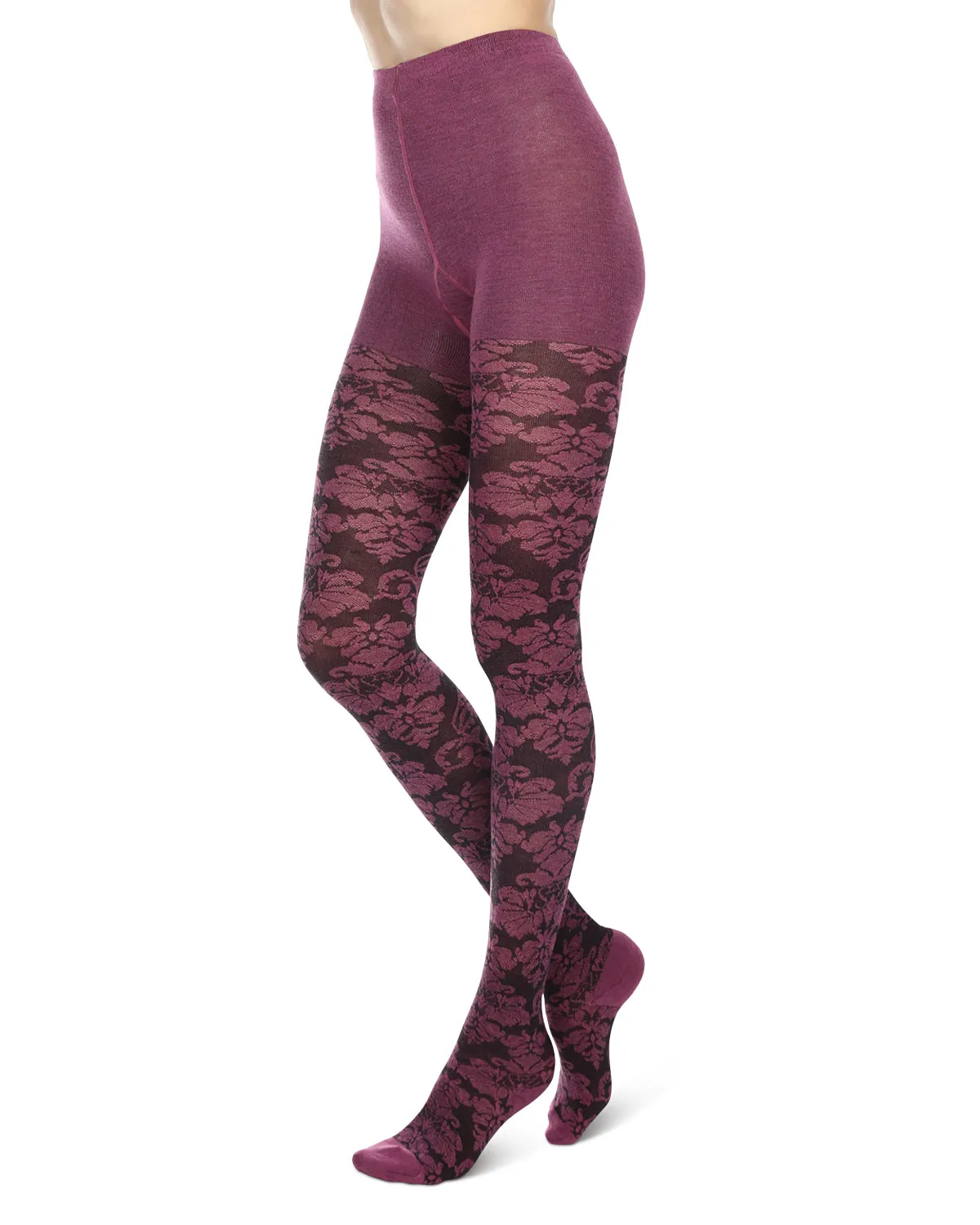 Women's Floral Paisley Patterned Sweater Tights