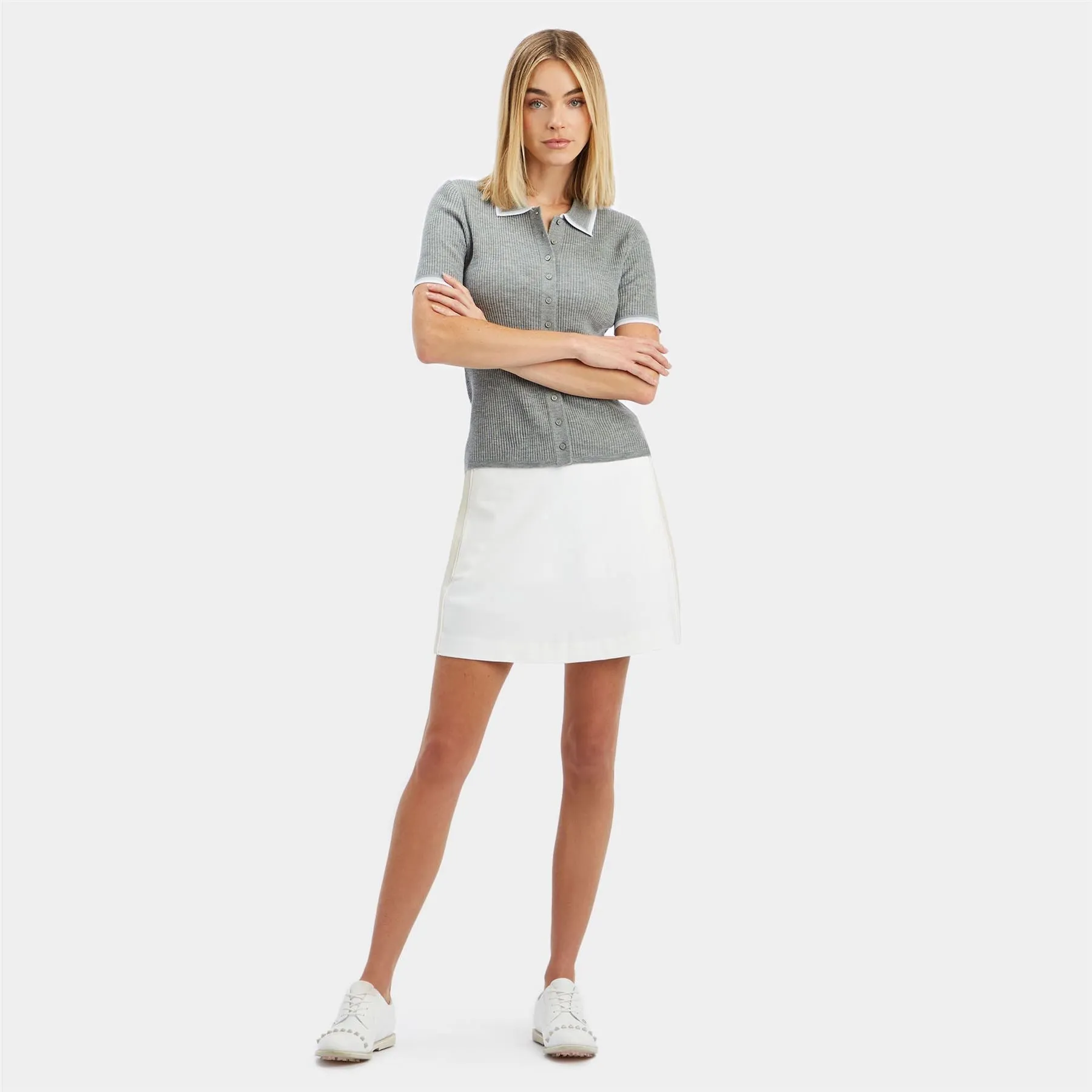 Womens Side Panel 4-Way Stretch Twill Skort Snow - SS24